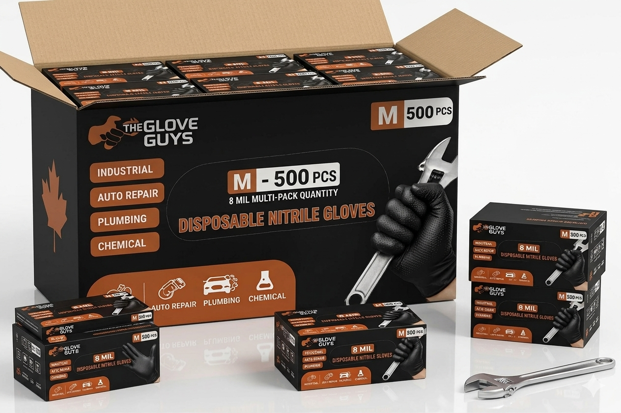 Case of Black Nitrile Gloves (Pack of 10)